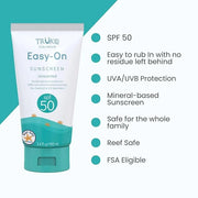 TruKid Easy On Mineral Sunscreen SPF 50 - Kids & Baby Sunscreen for Face & Body, Sunblock Protection for Sensitive Skin, U...
