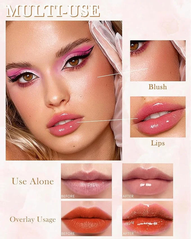 Hydrating Lip Glow Oil-3Pcs Tinted Plumping Lip Oil Lip Plumper, Moisturizing Smooth Lipgloss for Lip Care, Glossy Finish ...