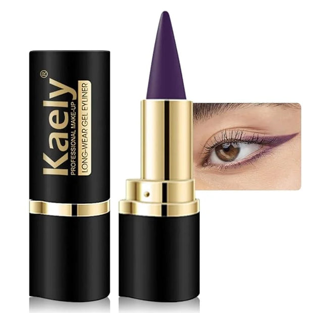 Kaely Dark Purple Gel Eyeliner Pencil,Waterproof Smudge Proof Eye Liner Pen,Cat Eye Goth Halloween Makeup,Eye Black Face P...