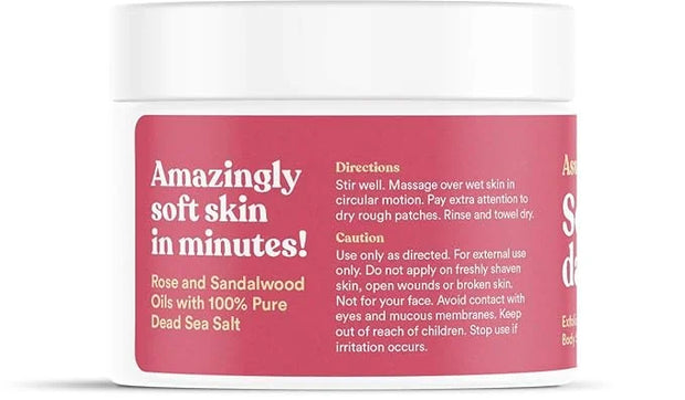 ASUTRA Dead Sea Salt Essential Oil Body Scrub Exfoliator (Sensual Rose), 16 oz - Ultra Hydrating, Gentle, & Moisturizing -...