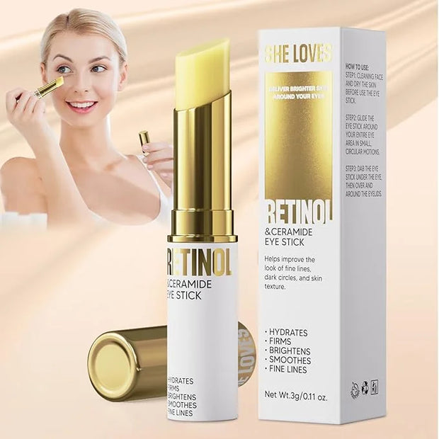 Retinol Eye Stick, Eye Cream for Dark Circles and Puffiness, Eye Brightening Cream for Hydration, Wrinkles in 3-4 Weeks, T...