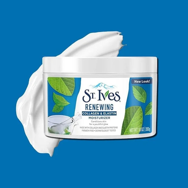 St. Ives Face Moisturizer Cream, Collagen and Elastin, Renewing Facial Moisturizer for Women, Paraben Free, Dermatologist ...