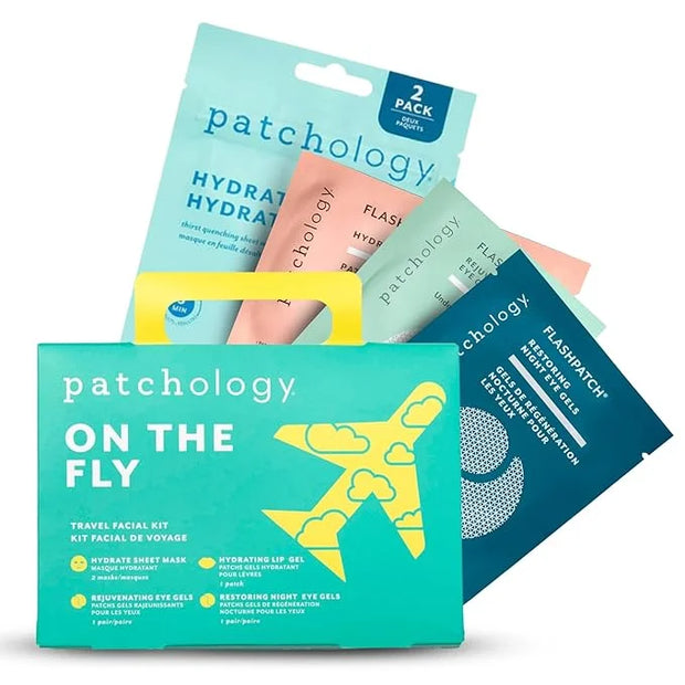 Patchology On The Fly Travel Facial Kit – Travel-Friendly Hydrating Skincare Essentials for Face, Eyes and Lips – Includes...
