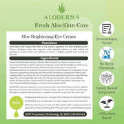 Aloderma Brightening Eye Cream with Organic Aloe Vera - Hydrating Effect for Dark Circles & Puffiness with Caffeine & Sage...