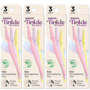 Dorco Tinkle Everglow, 12 Razors (4 Packs of 3), Eco-Friendly Dermaplaning Tool, Multipurpose Eyebrow Razor & Face Shaver ...
