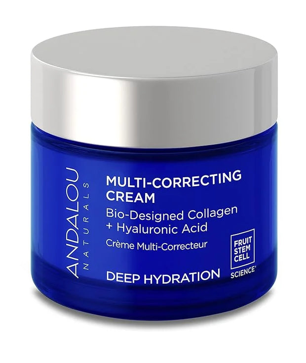 Andalou Naturals Deep Hydration Face Moisturizer, Multi-Correcting Cream, Day & Night Moisturizer for Face with Hyaluronic...