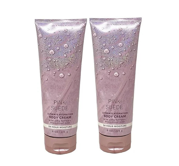 Bath & Body Works Pink Suede Ultimate Hydration Body Cream For Women 8 Fl Oz 2- Pack (Pink Suede), Total: 16.0 Ounce - Pro...