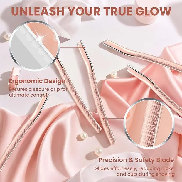 Dermaplaning Tool for- Dermaplane Razor for Women Face with 10 Replaceable Blades - Professional Womens Face Razor Peach F...