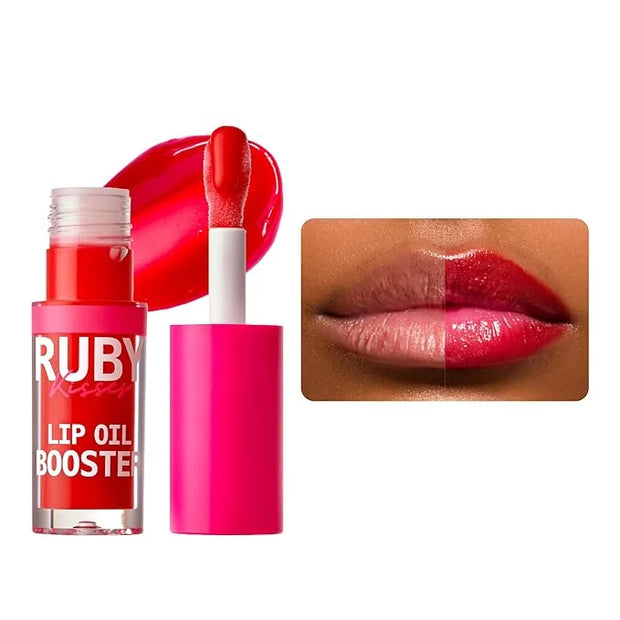 Ruby Kisses Lip Oil Booster, Hydrating Lip Gloss with Nourishing Natural Oil Blend, Jumbo Wand for Easy Application, Non-S...