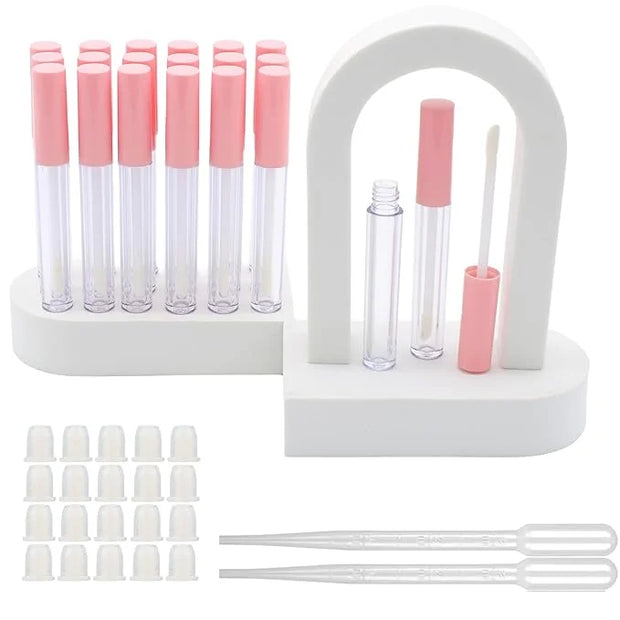 10cm Empty Lip Gloss Tubes With Wand Lipgloss Tubes Cute With Pink Lids Lip Balm Bulk Refillable Cosmetic Containers Diy L...