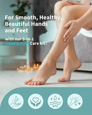 VTS Foot and Hand Care Kit - Includes Tea Tree Oil, Salt Scrub, Serum, Urea Cream 40 Percent, Moisturizing Heel Socks - Ho...