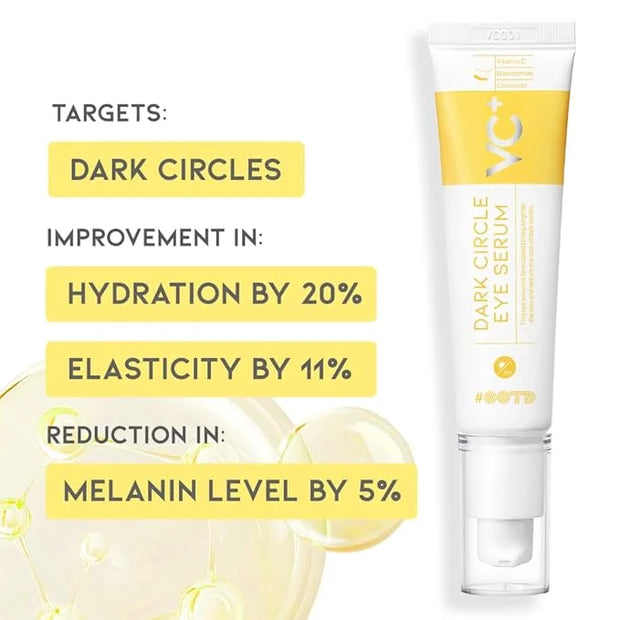 Dark Circle Remover Eye Serum, Eye Bags Treatment for Men and Women, Vitamin C, Niacinamide, Ceramide, Vegan Under Eye Tre...