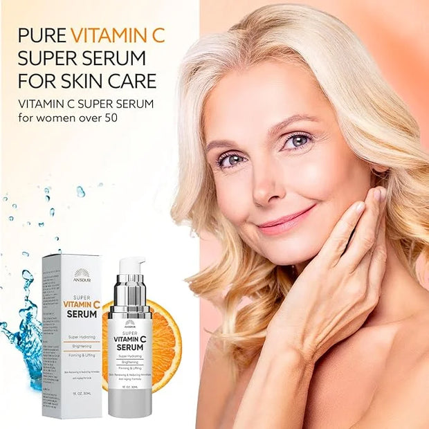 ANSDUR Super Vitamin C Serum for Women over 70: Hyaluronic Acid Serum for Face, Dark Spot Remover and Wrinkle Reduction - ...