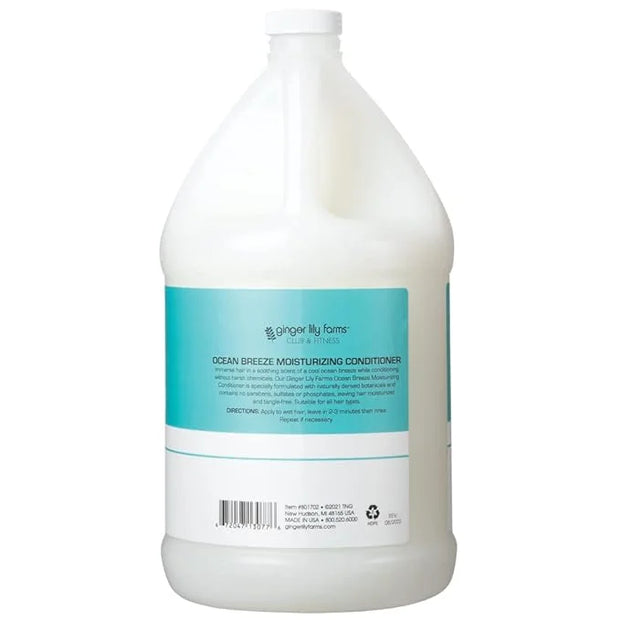 Ginger Lily Farms Club & Fitness Moisturizing Conditioner for Dry Hair, 100% Vegan & Cruelty-Free, Ocean Breeze Scent, 1 G...