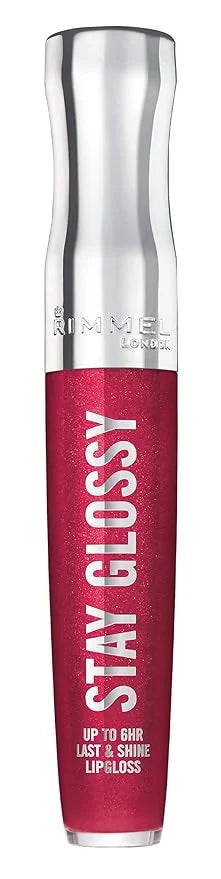 Rimmel Stay Glossy Lip Gloss - Non-Sticky and Lightweight Formula for Lip Color and Shine - 490 Grind Time, .18oz - Produc...