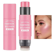 Cream Blush Stick with Brush,Waterproof Multi Cream Makeup Stick,Lightweight,Long-lasting,2 in 1 Multi Blush for Cheeks & ...