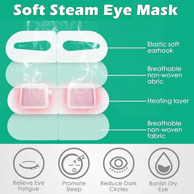 50 Packs Steam Eye Mask for Dry Eyes Spa Warm Sleep Mask Self Heating Disposable Eye Masks for Home Office Travel Eyestrai...