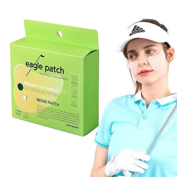 UV Protection Golf Patch (Beige, 12 PCS)- Hydrating Sunscreen Gel Facial Patches for Outdoor Activities, Skin Care Sunbloc...