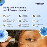Blossom All Natural Eye Serum with Essential Oils, Organic Cruelty Free Moisturizing, Infused with Real Flowers, Made in U...
