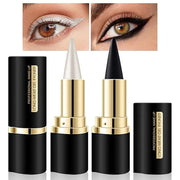Kaely 2Pcs Black Silver Gel Eyeliner Pencil,Natural Cream Eye Liner Waterproof Smudge Proof,Cat Eye Black Smokey Eyeshadow...