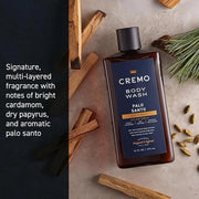 Cremo Body Wash Men, Notes of Bright Cardamom, Dry Papyrus and Aromatic Palo Santo, 16 Fl Oz - Product Image