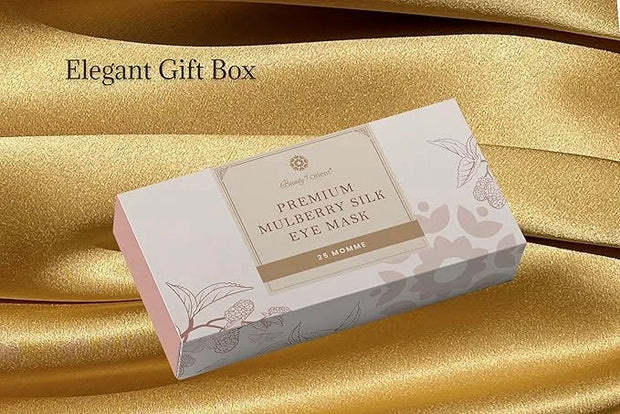 Premium Handcrafted 25 Momme Mulberry Silk Eye Mask for Sleeping (Golden Honey) - Product Image