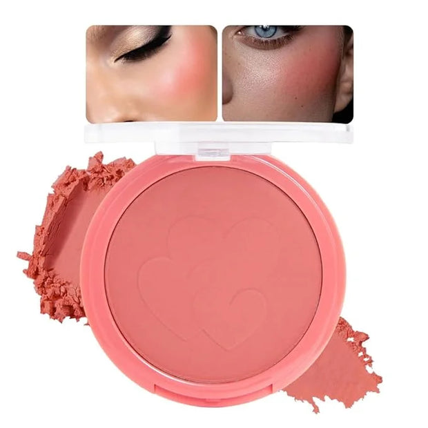 Single Warm Orange Matte Cream to Powder Blush Makeup Palette, Cheeks Face Blushes for Older Women, Natural Monochrome Blu...