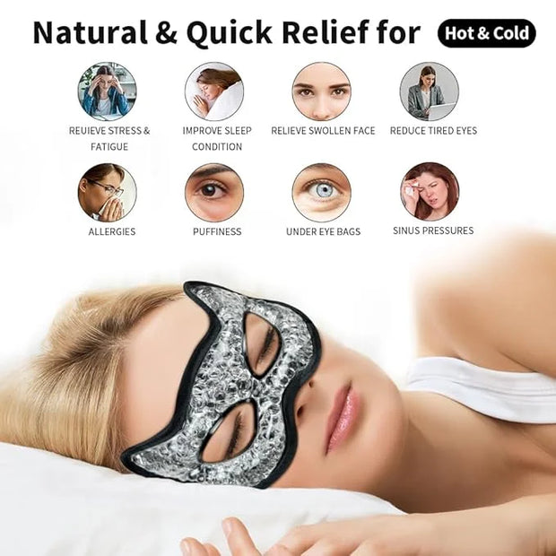 Cooling Eye Mask, Gel Eye Mask Hot Cold Use, Cold Eye Mask for Puffy Eyes, Dry Eyes, Headaches, Migraines, Sinus, Dark Cir...