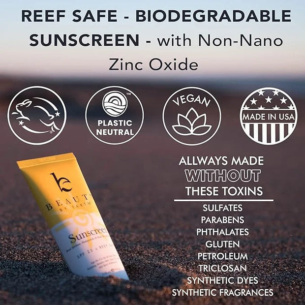 Face Sunscreen SPF 20 - Mineral Sunscreen Face, Reef Friendly Sunscreen With Natural & Organic Ingredients, Biodegradable ...