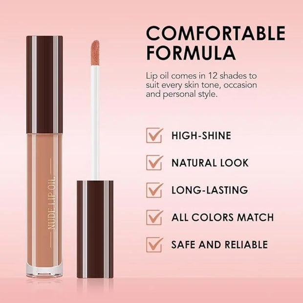 Hydrating Lip Glow Oil, Plumping Lip Oil, Tinted Lip Plumper Gloss,Younger-Looking Lips | Nourishing Long Lasting Non-Stic...