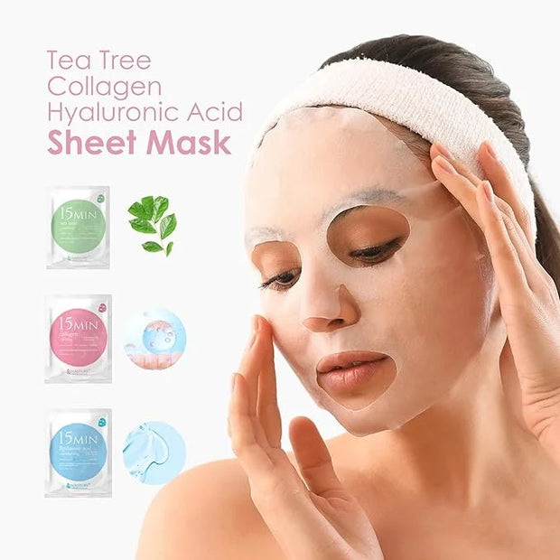15 Min Pamper Me Kit & Papaya Moisture Cleanser (8pc): Ultimate Glow Korean Sheet Mask and Gentle Cleanser Set for Brighte...