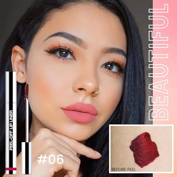 2Pcs Matte Liquid Lip Stain Peel Off Lip Liner Tattoo Set, Waterproof, Smudge-Proof, Peel Off Lip Stain Tattoo, Long-Lasti...
