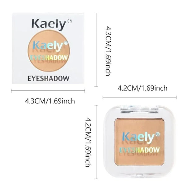 Kaely Pressed Single Eyeshadow Makeup, Light Nude Brown Matte Highly Pigmented Monochrome Eye Shadow Palette, Waterproof N...