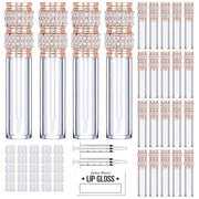 AMORIX 24 Pack Pearl Diamond Lip Gloss Tubes with Wand 5ml Empty Lip Gloss Containers Lipgloss Bottles with Stoppers + 2pc...