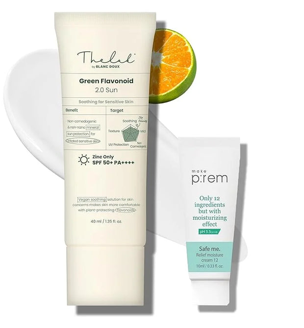 The Lab Mineral 100% Zinc SPF 50 Sunscreen Face & Body Hydrating Moisturizing Reef Friendly Korean Beauty - Green Flavonoi...