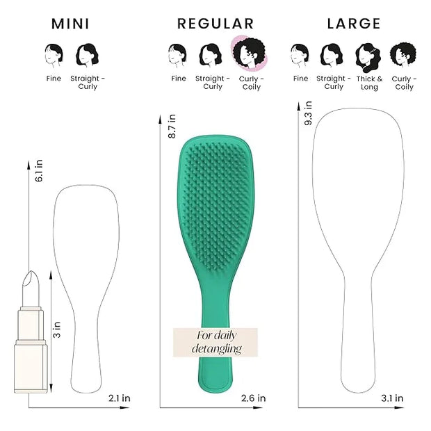 Tangle Teezer Ultimate Detangler Curly Hair Brush, Dry & Wet Hairbrush, Reduces Frizz & Breakage, for 3C to 4C Curly Hair ...