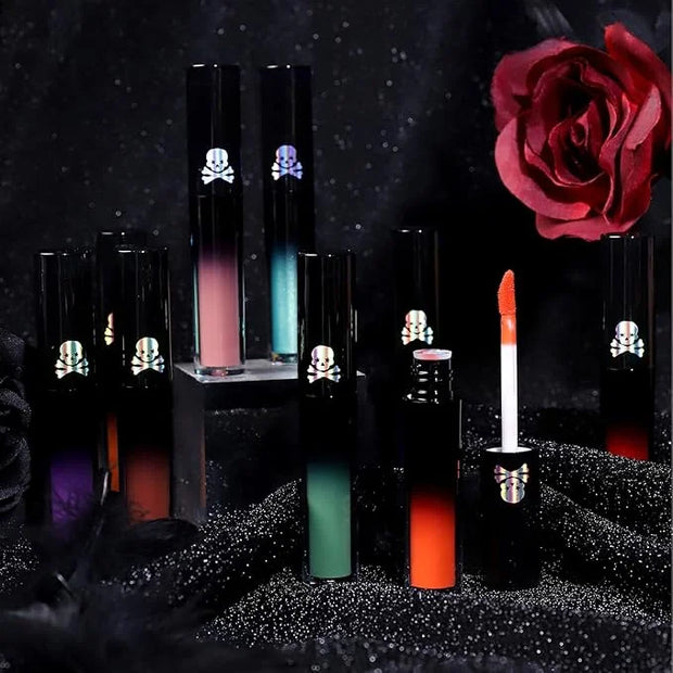 4PCS Halloween Matte Liquid Lipstick Lip Kit,24 Hour Long Lasting Red Lipgloss,Waterproof Smudge Proof Matte Lip Glaze,Got...