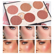 KYDA 6 Colors Blush Palette, Matte and Shimmer Blush Palette, Smooth Blendable Powder, Multiuse Blusher Makeup with Contou...