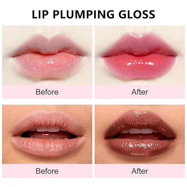 Boobeen Non-Sticky Lip Oil-8Pcs, Plumper Lip Gloss Set, Fruit Flavoured Hydrating Lip Gloss, Dry Lips Treatment for High S...