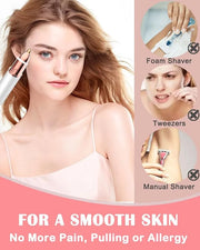Facial Hair Remover and Eyebrow Trimmer - 2 in 1 Facial Hair Removal Epilators for Women - Rechargeable Travel Face Hair R...