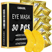 30 Pairs Under Eye Patches,Gold Under Eye Mask,Eye Masks Skincare Enriched with Collagen,Eye Patches for Puffy Eyes and Da...