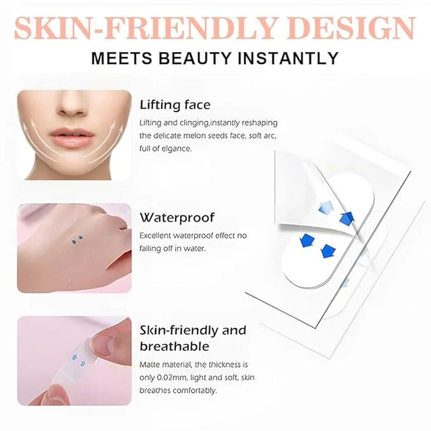 Kaely 80 Pcs Instant Face Lift Tape,Antiaging Body Shaping Tape,Neck Lifting Tape for Saggy Skin,Facelift Tape and Bands f...