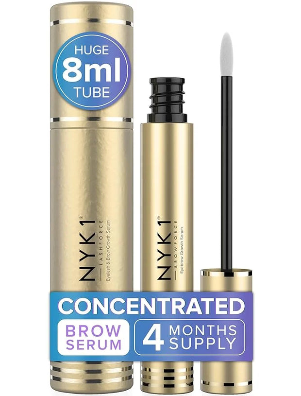 NYK1 CONCENTRATED Eyebrow Growth Serum For Thicker Brows (XL - 8ml) BrowForce Eyebrow Serum To Grow Brows Fuller Thicker N...
