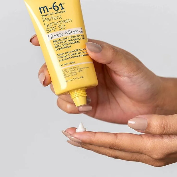 M-61 Perfect Mineral Sunscreen SPF 50 - Sheer - Sheer mineral SPF 50 with vitamin E, green tea, lavender and plant-derived...