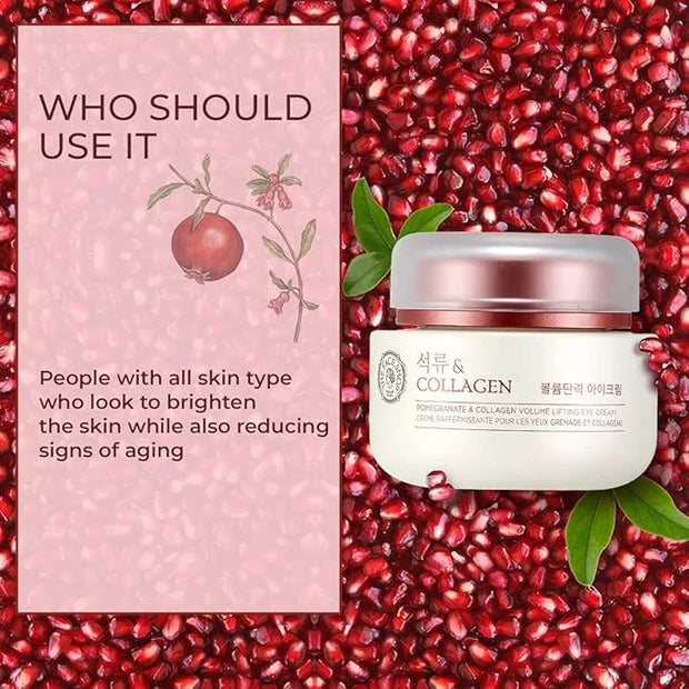 The Face Shop Pomegranate & Collagen Volume Lifting Eye Cream | Ultra-Light Eye Cream for Eye Skin Lifting, Firming & Brig...