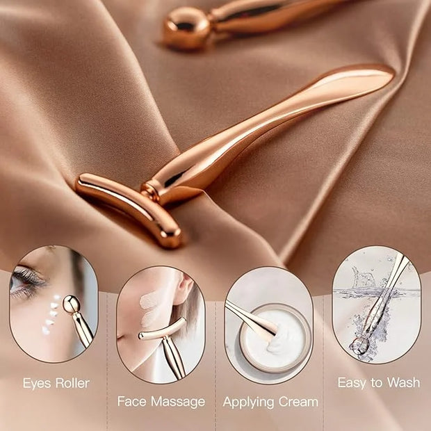 LISAPACK 2PCS Metal Eye Cream Applicator Wand Stick, Massager Tool for Facial Massage, Reduce Puffiness (Rose Gold) - Prod...