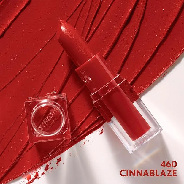 COVERGIRL Clean Lip Color, Cinnablaze, Satin Finish, Squalane, Avocado & Aloe, Carmine-Free, Non-Drying, 0.12oz - Product ...