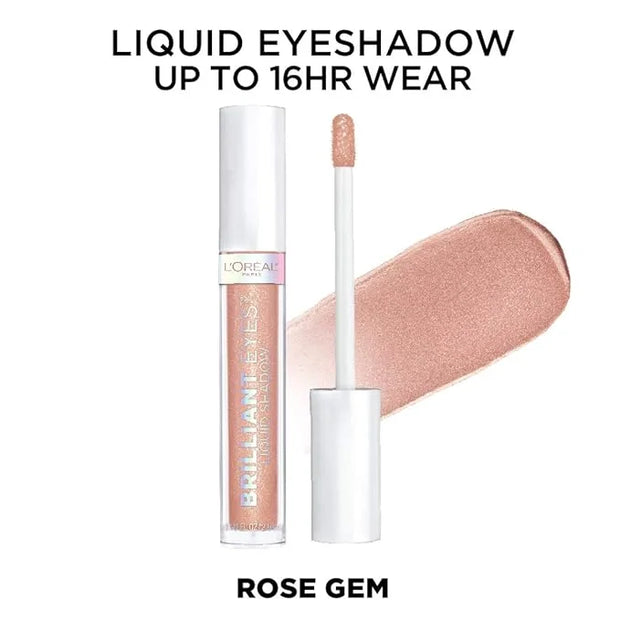 L'Oreal Paris Brilliant Eyes Shimmer Liquid Eye Shadow, Longwearing Lasting Shimmer, Crease Resistant, Flake-Proof, Precis...