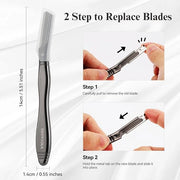 Dermaplane Razor for Women Face with 6 Refill Blades, Dermaplaning Tool Face Razors for Removes Facial Hair, Peach Fuzz, R...