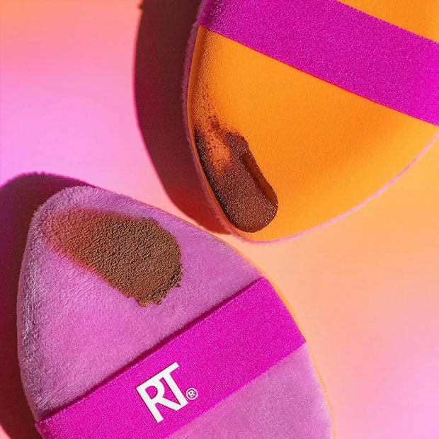 Real Techniques Miracle 2-In-1 Powder Puff, Dual-Sided, Full-Size Makeup Blending Puff, Reversible Elastic Band, Precision...